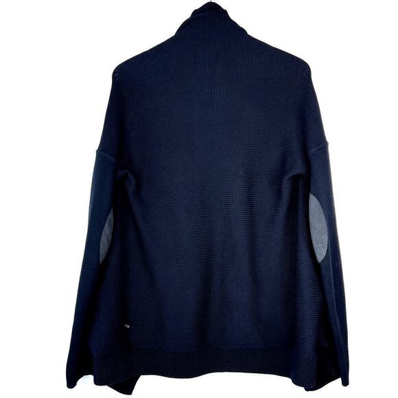 Lululemon Wrap It Up Sweater Cardigan Merino Wool BLACK Draped Zipper Pockets - Picture 5 of 7